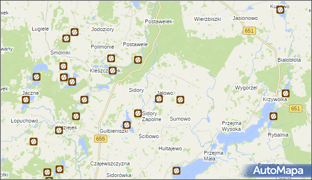 mapa Jałowo gmina Rutka-Tartak, Jałowo gmina Rutka-Tartak na mapie Targeo