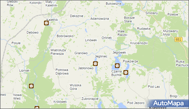 mapa Jegliniec gmina Krasnopol, Jegliniec gmina Krasnopol na mapie Targeo