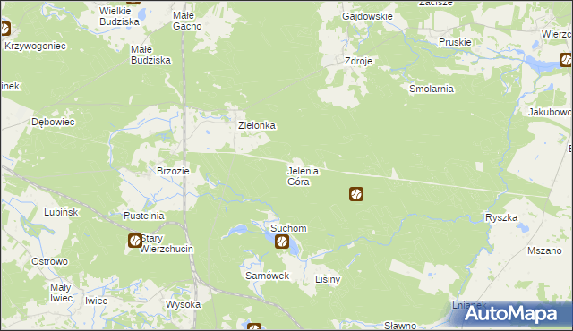 mapa Jelenia Góra gmina Cekcyn, Jelenia Góra gmina Cekcyn na mapie Targeo