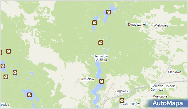 mapa Jemiołów Gajówka, Jemiołów Gajówka na mapie Targeo