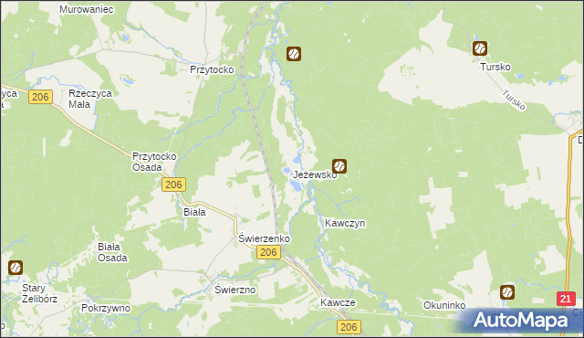 mapa Jeżewsko, Jeżewsko na mapie Targeo