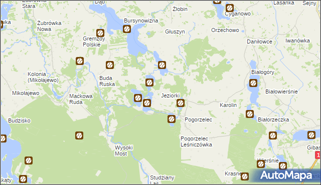 mapa Jeziorki gmina Krasnopol, Jeziorki gmina Krasnopol na mapie Targeo