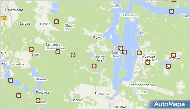 mapa Joniny Małe, Joniny Małe na mapie Targeo