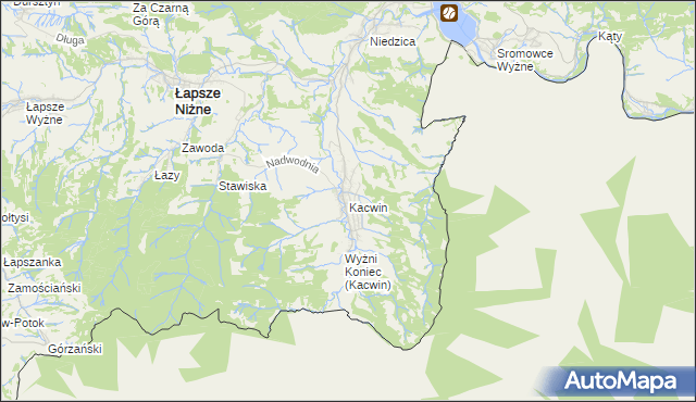 mapa Kacwin, Kacwin na mapie Targeo