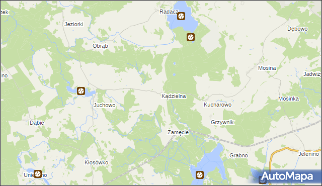 mapa Kądzielna, Kądzielna na mapie Targeo