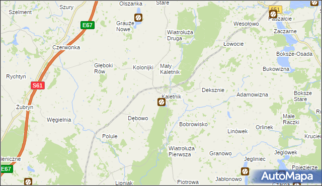 mapa Kaletnik gmina Szypliszki, Kaletnik gmina Szypliszki na mapie Targeo