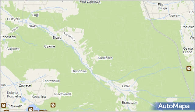 mapa Kamińsko gmina Przystajń, Kamińsko gmina Przystajń na mapie Targeo