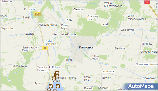 mapa Kamionka powiat lubartowski, Kamionka powiat lubartowski na mapie Targeo