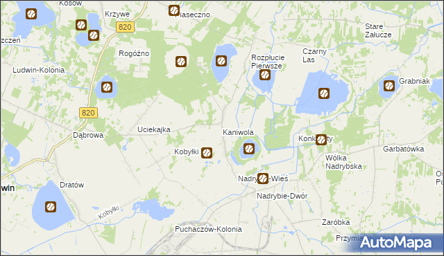 mapa Kaniwola, Kaniwola na mapie Targeo