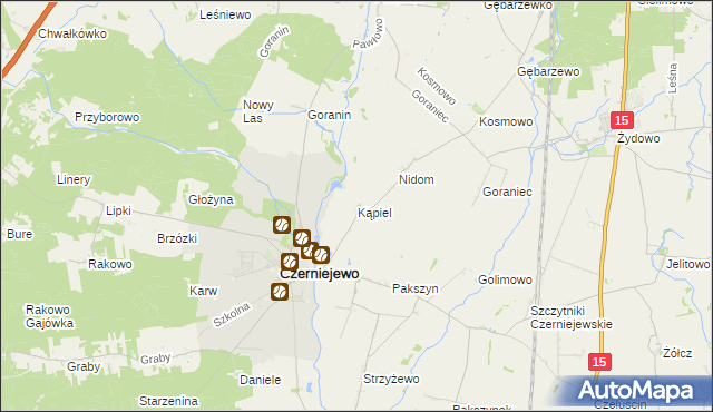 mapa Kąpiel gmina Czerniejewo, Kąpiel gmina Czerniejewo na mapie Targeo