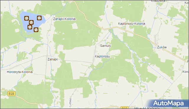 mapa Kaplonosy, Kaplonosy na mapie Targeo