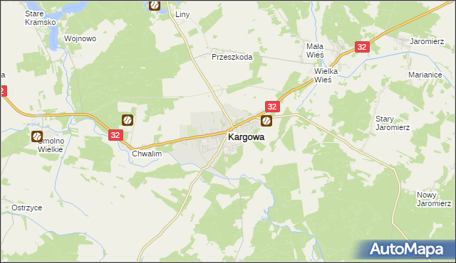 mapa Kargowa, Kargowa na mapie Targeo