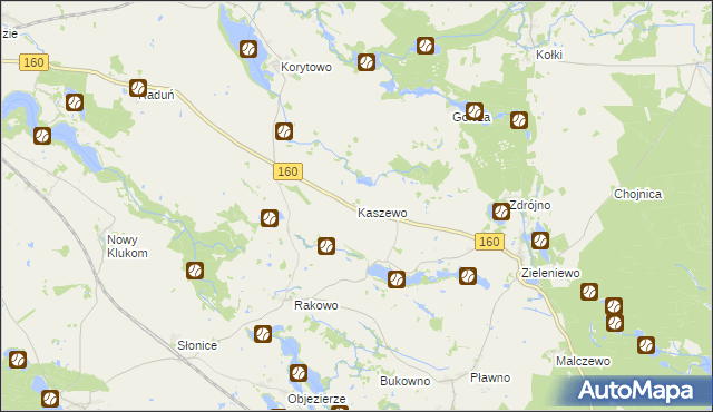 mapa Kaszewo, Kaszewo na mapie Targeo