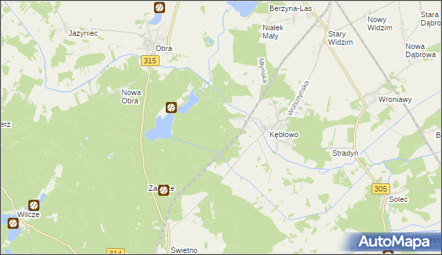 mapa Kębłowo Leśniczówka, Kębłowo Leśniczówka na mapie Targeo