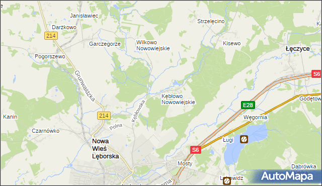 mapa Kębłowo Nowowiejskie, Kębłowo Nowowiejskie na mapie Targeo