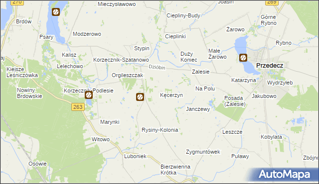 mapa Kęcerzyn, Kęcerzyn na mapie Targeo