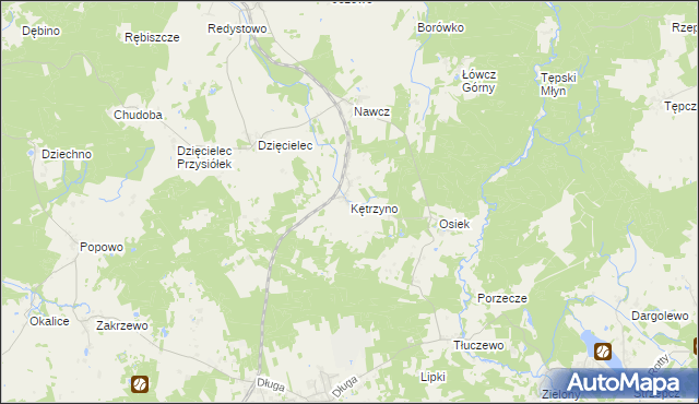 mapa Kętrzyno, Kętrzyno na mapie Targeo