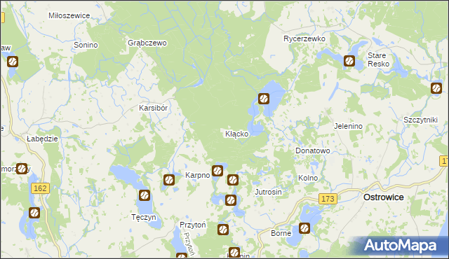 mapa Kłącko, Kłącko na mapie Targeo