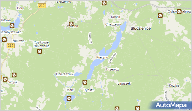 mapa Kłączno, Kłączno na mapie Targeo