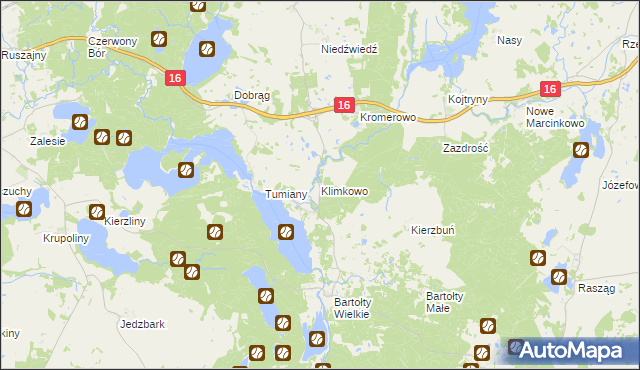 mapa Klimkowo, Klimkowo na mapie Targeo