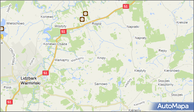 mapa Knipy, Knipy na mapie Targeo