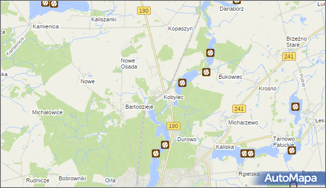 mapa Kobylec gmina Wągrowiec, Kobylec gmina Wągrowiec na mapie Targeo