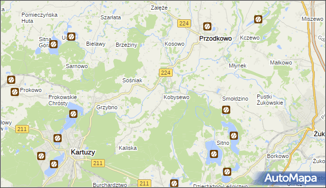 mapa Kobysewo, Kobysewo na mapie Targeo