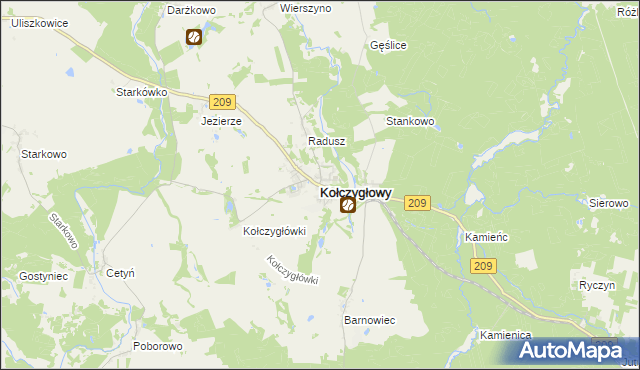 mapa Kołczygłowy, Kołczygłowy na mapie Targeo