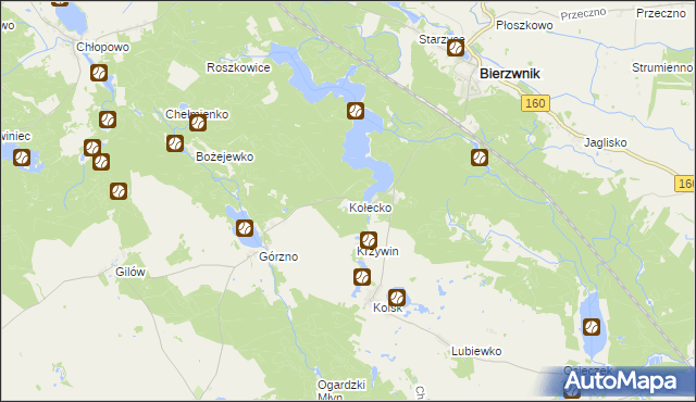 mapa Kołecko, Kołecko na mapie Targeo