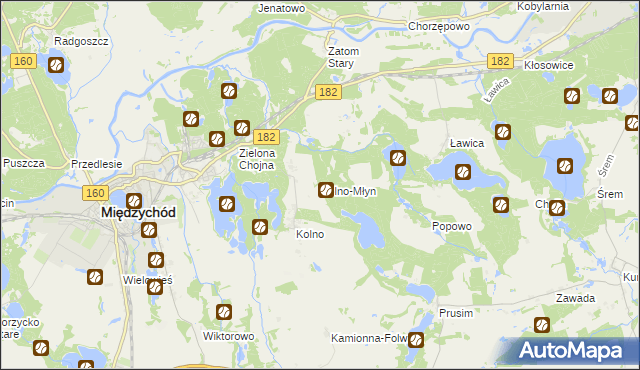 mapa Kolno-Młyn, Kolno-Młyn na mapie Targeo