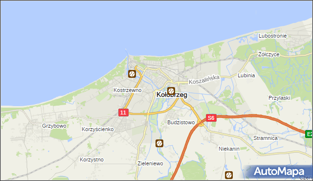 mapa Kołobrzegu, Kołobrzeg na mapie Targeo