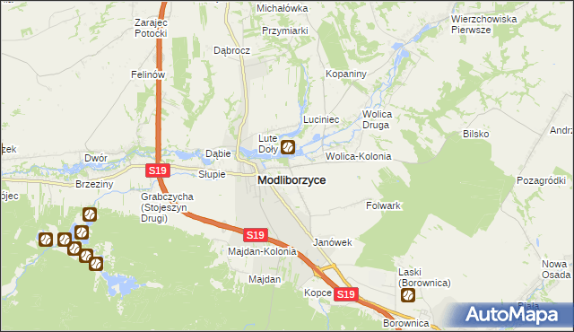 mapa Kolonia Zamek, Kolonia Zamek na mapie Targeo