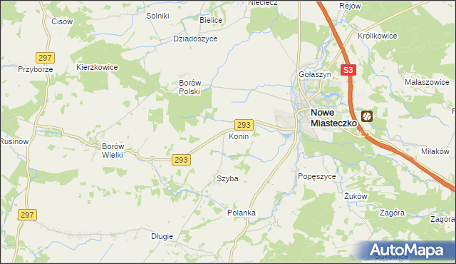 mapa Konin gmina Nowe Miasteczko, Konin gmina Nowe Miasteczko na mapie Targeo