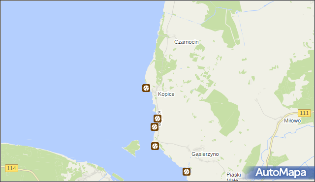 mapa Kopice gmina Stepnica, Kopice gmina Stepnica na mapie Targeo