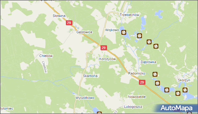 mapa Korczyców, Korczyców na mapie Targeo