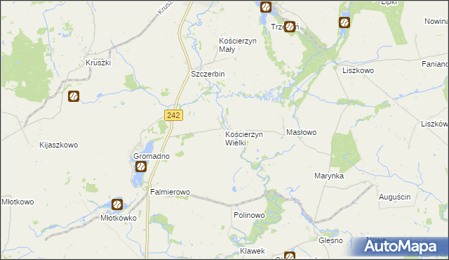 mapa Kościerzyn Wielki, Kościerzyn Wielki na mapie Targeo