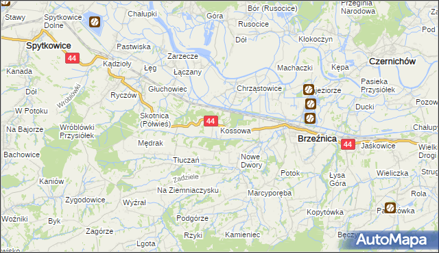 mapa Kossowa, Kossowa na mapie Targeo