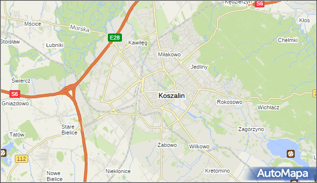 mapa Koszalina, Koszalin na mapie Targeo