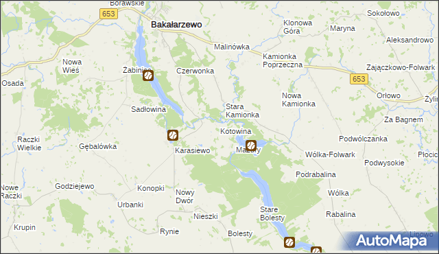 mapa Kotowina, Kotowina na mapie Targeo