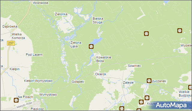 mapa Kowalskie Błota, Kowalskie Błota na mapie Targeo