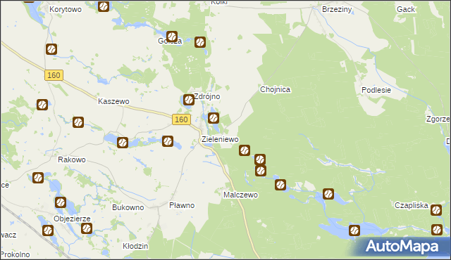 mapa Kozłów gmina Bierzwnik, Kozłów gmina Bierzwnik na mapie Targeo