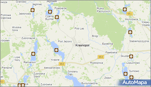 mapa Krasnopol, Krasnopol na mapie Targeo