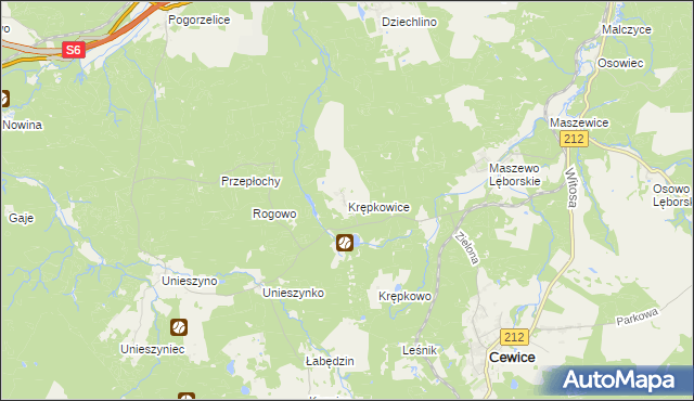 mapa Krępkowice, Krępkowice na mapie Targeo