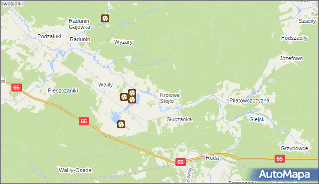 mapa Królowe Stojło, Królowe Stojło na mapie Targeo