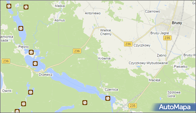 mapa Krównia, Krównia na mapie Targeo