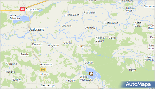 mapa Krupy gmina Michów, Krupy gmina Michów na mapie Targeo