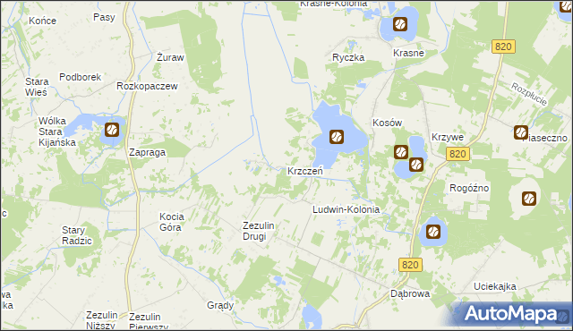 mapa Krzczeń, Krzczeń na mapie Targeo