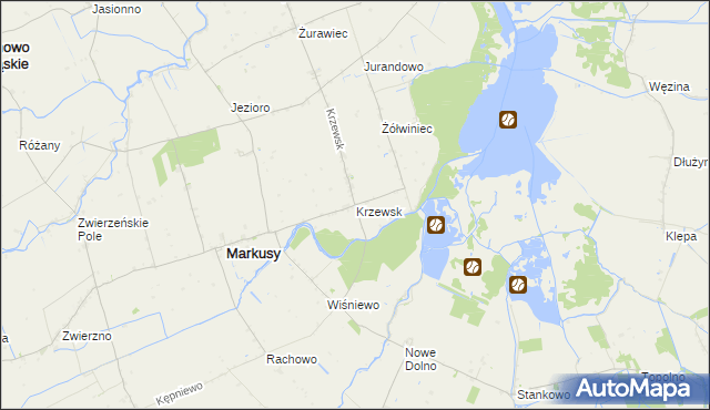 mapa Krzewsk, Krzewsk na mapie Targeo