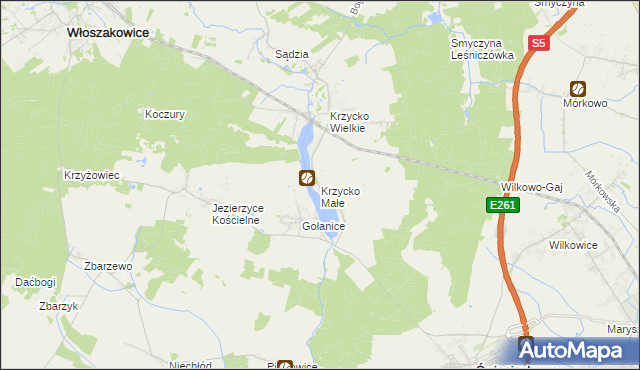 mapa Krzycko Małe, Krzycko Małe na mapie Targeo