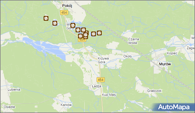 mapa Krzywa Góra gmina Pokój, Krzywa Góra gmina Pokój na mapie Targeo